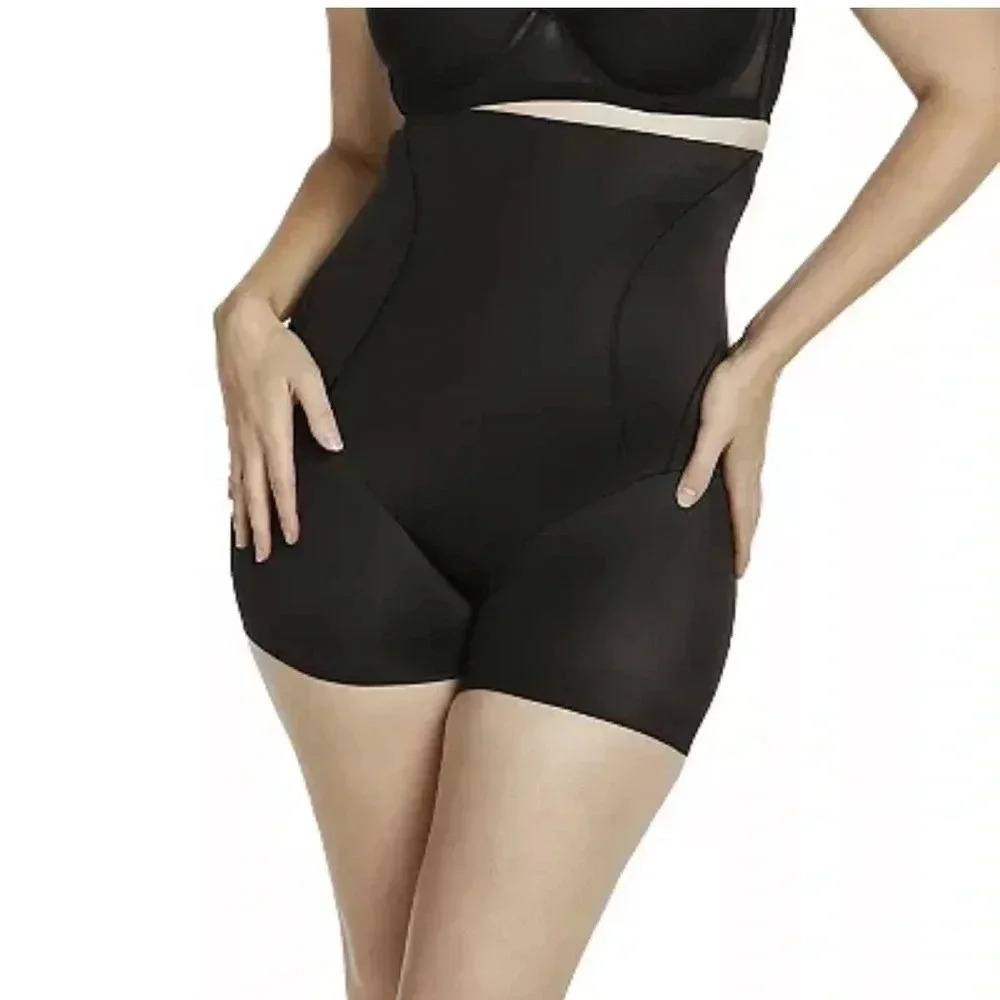 NAOMI & NICOLE Shape It Up Firm Control High Hi Waist Boy Short Sz XL EUC Black